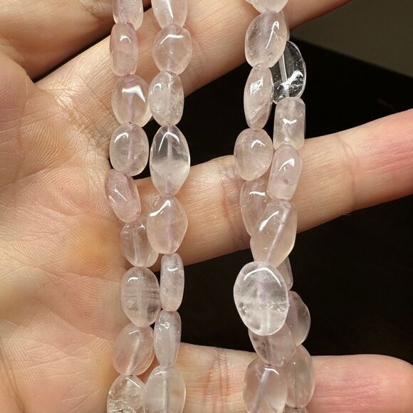 Rose quartz beaded, .925 toggle clasp with pearl necklace!! - Picture 2 of 8